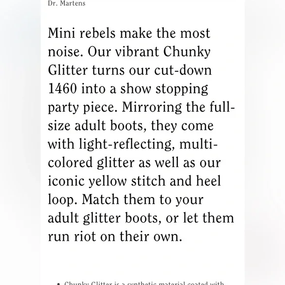 Dr. Martens big kids 5 1460 Farrah Chunky Glitter Ankle Boots - Picture 8 of 8